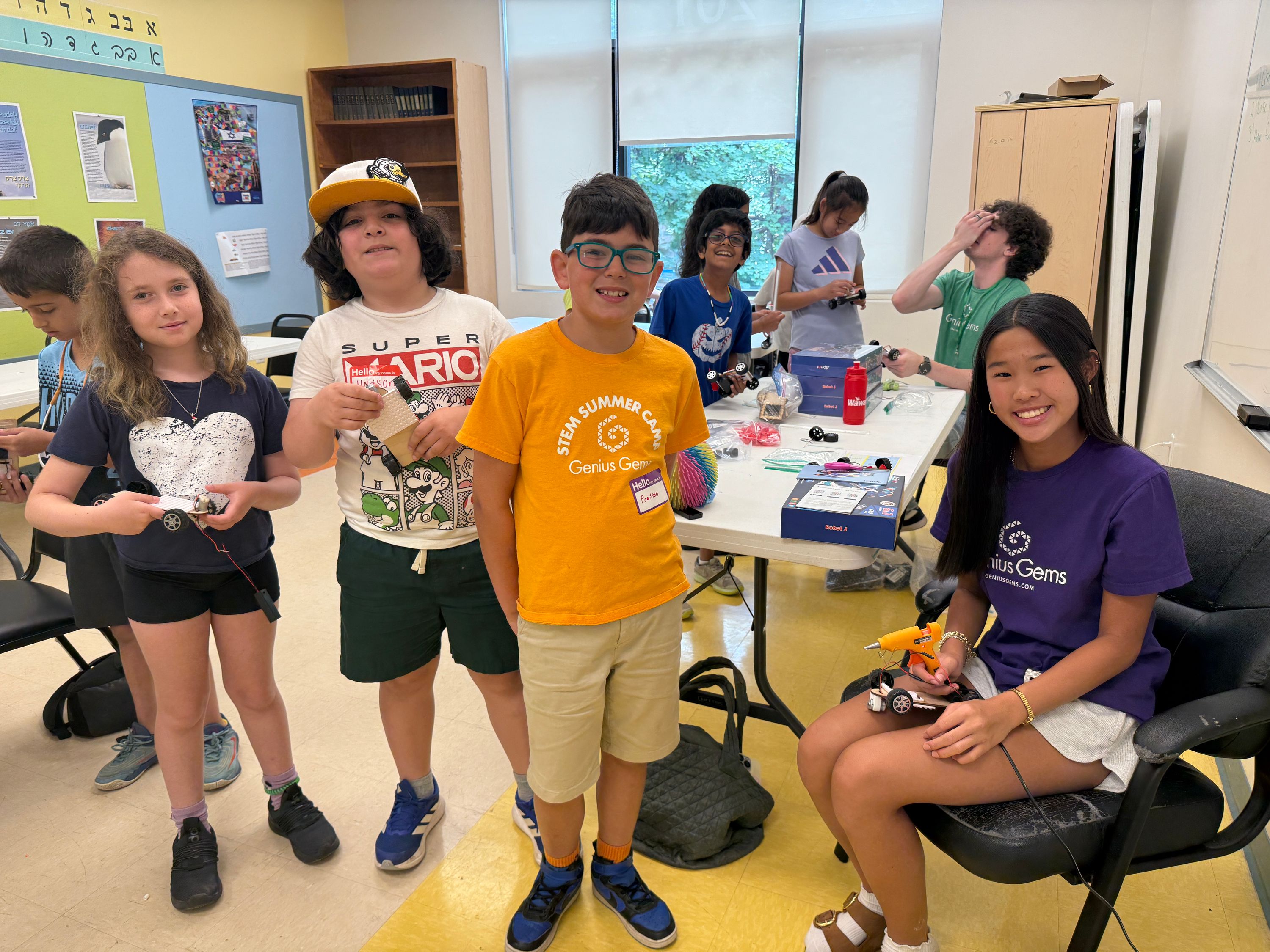 Staff and STEM summer campers at Genius Gems Millburn
